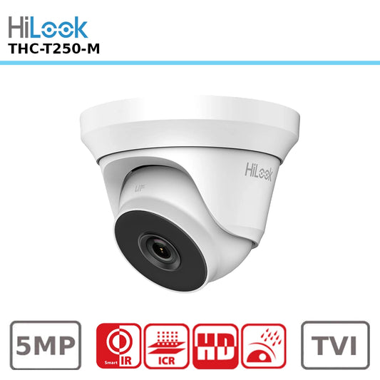 HiLook THC-T250-MS-2.8MM 5MP HD Audio Over Coax Turret Camera with Built-in Microphone, 40-meter Infrared Night Vision