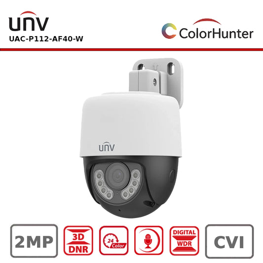 UNV UAC-P112-AF40-W 2MP ColorHunter Fixed Warm Light PT Analog Camera