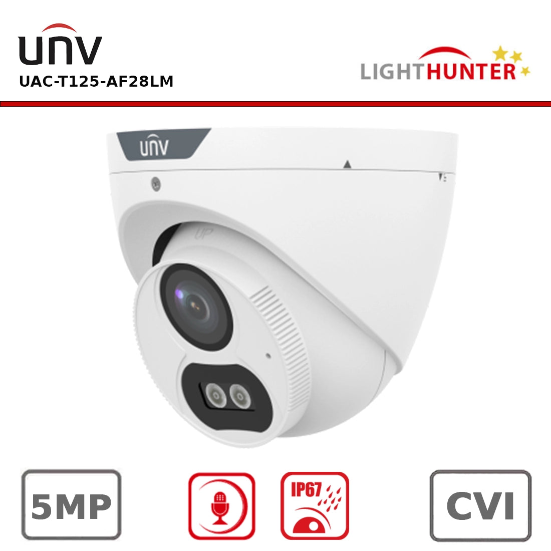 Uniview UV-UAC-T125-AF28LM 5MP LightHunter HD IR Fixed Turret Analog Camera