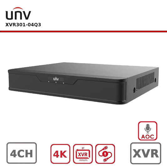 Uniview UNV-XVR301-04Q3 4 Channel upto 8MP 4K Hybrid AoC XVR