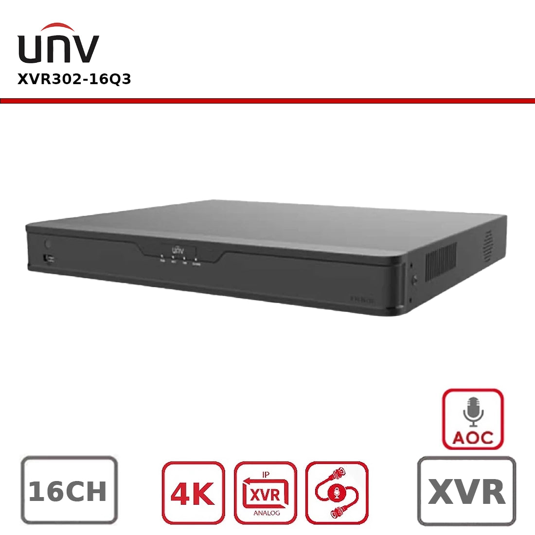 Uniview XVR302-16Q3 16 Channel upto 8MP 4K Hybrid XVR