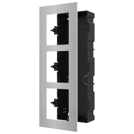 Hikvision DS-KD-ACF3/S Modular 3 Way Flush Mounting Bracket - Stainless Steel