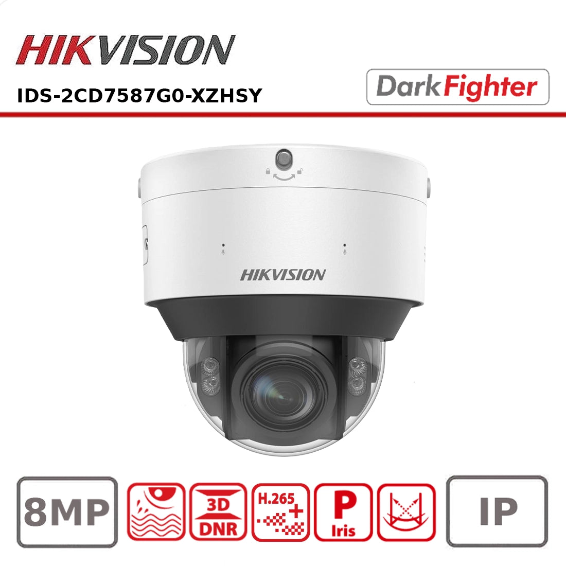 Hikvision IDS-2CD7587G0-XZHSY(2.8-12MM) 8MP DeepinView Dome Camera with DarkFighterS