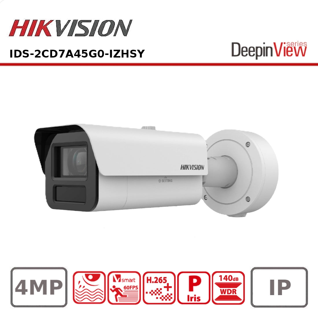 Hikvision IDS-2CD7A45G0-IZHSY(4.7-118MM) 4MP DeepinView Face Recognition Bullet Camera with 25× Zoom