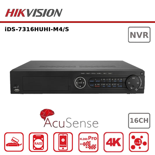 Hikvision iDS-7316HUHI-M4/S 16 Channel Turbo HD DVR 8MP AcuSense with Deep Learning Perimeter Protection