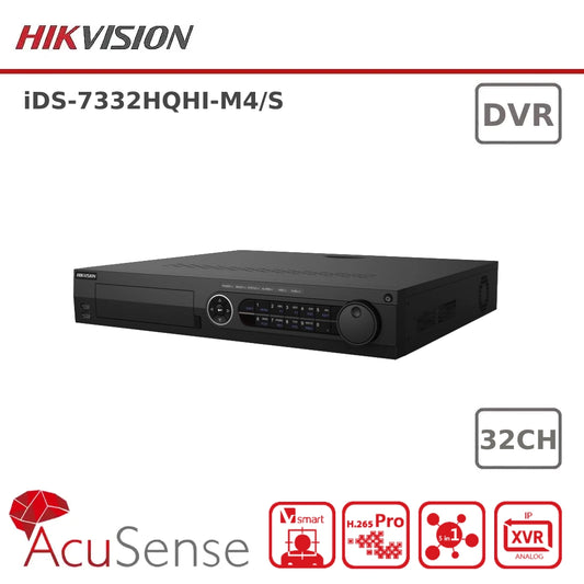 Hikvision iDS-7332HQHI-M4/S AcuSense 32Ch Turbo HD DVR With AoC and 4 HDD Bays